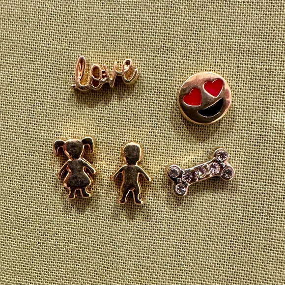 Origami Owl Jewelry - Origami Owl Lot of 5 Gold tone Charms